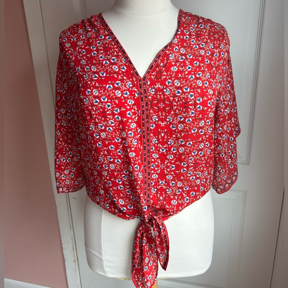 Tie front blouse